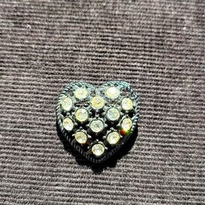 Vintage rhinestone heart pin